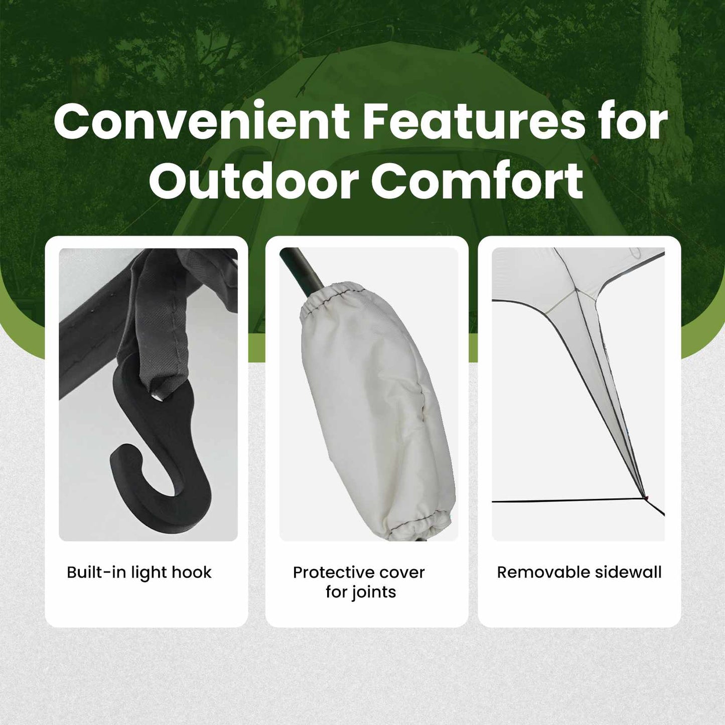Instant Tent 4-Person Quick-Release Grey 260 x 260 x 197 cm