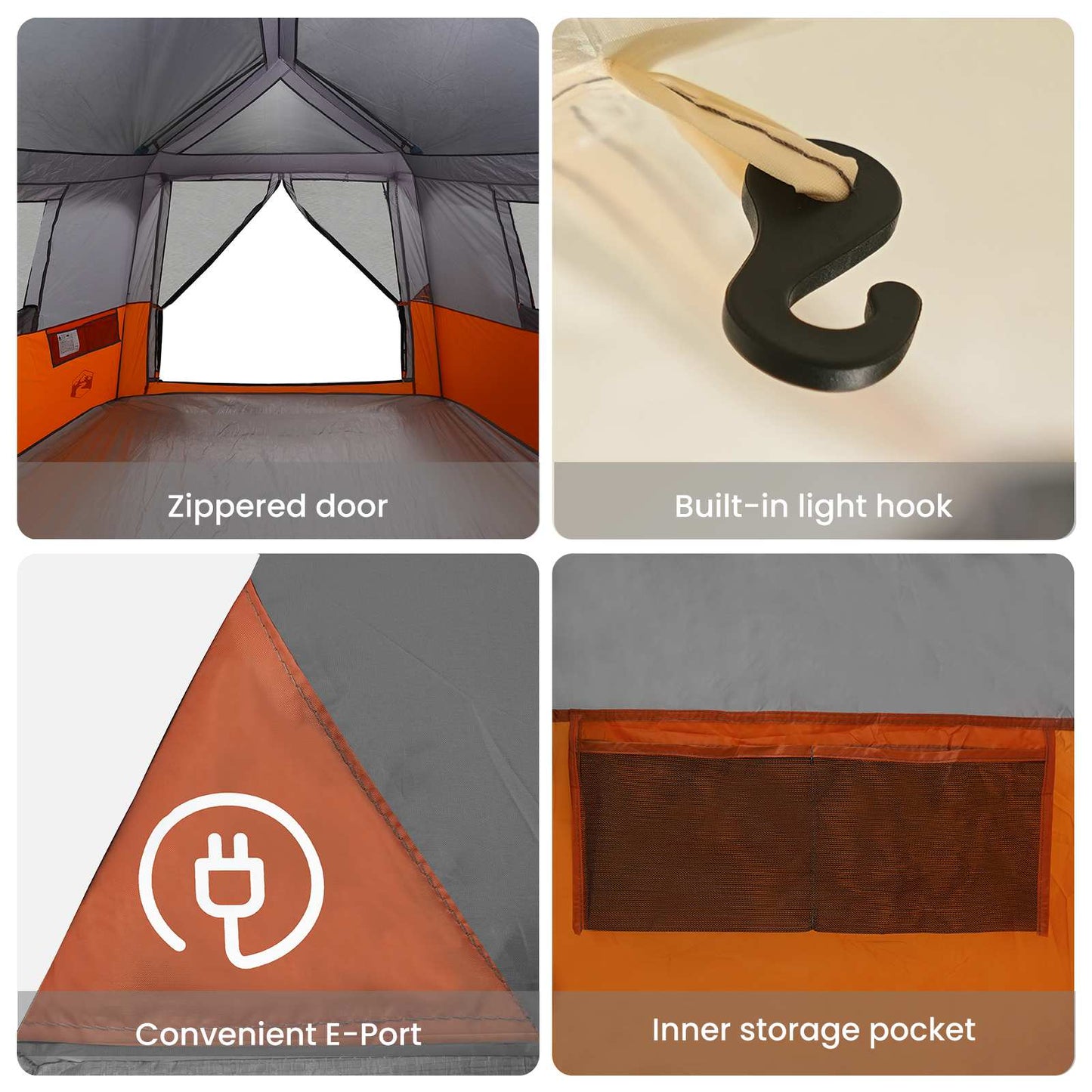 Instant Tent with Rainfly 12-Person Quick-Release with Roof