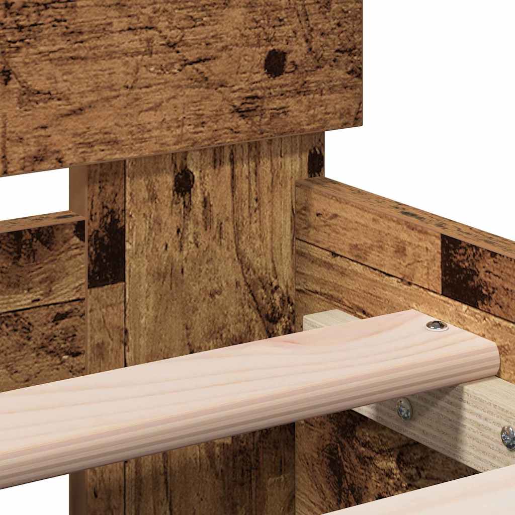 Bed Frame Old Wood 203 x 95 x 70 cm Engineered Wood