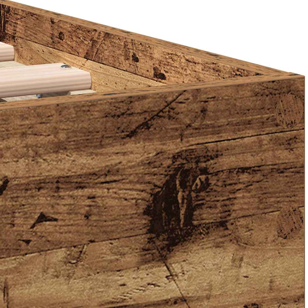 Bed Frame Old Wood 203 x 95 x 70 cm Engineered Wood