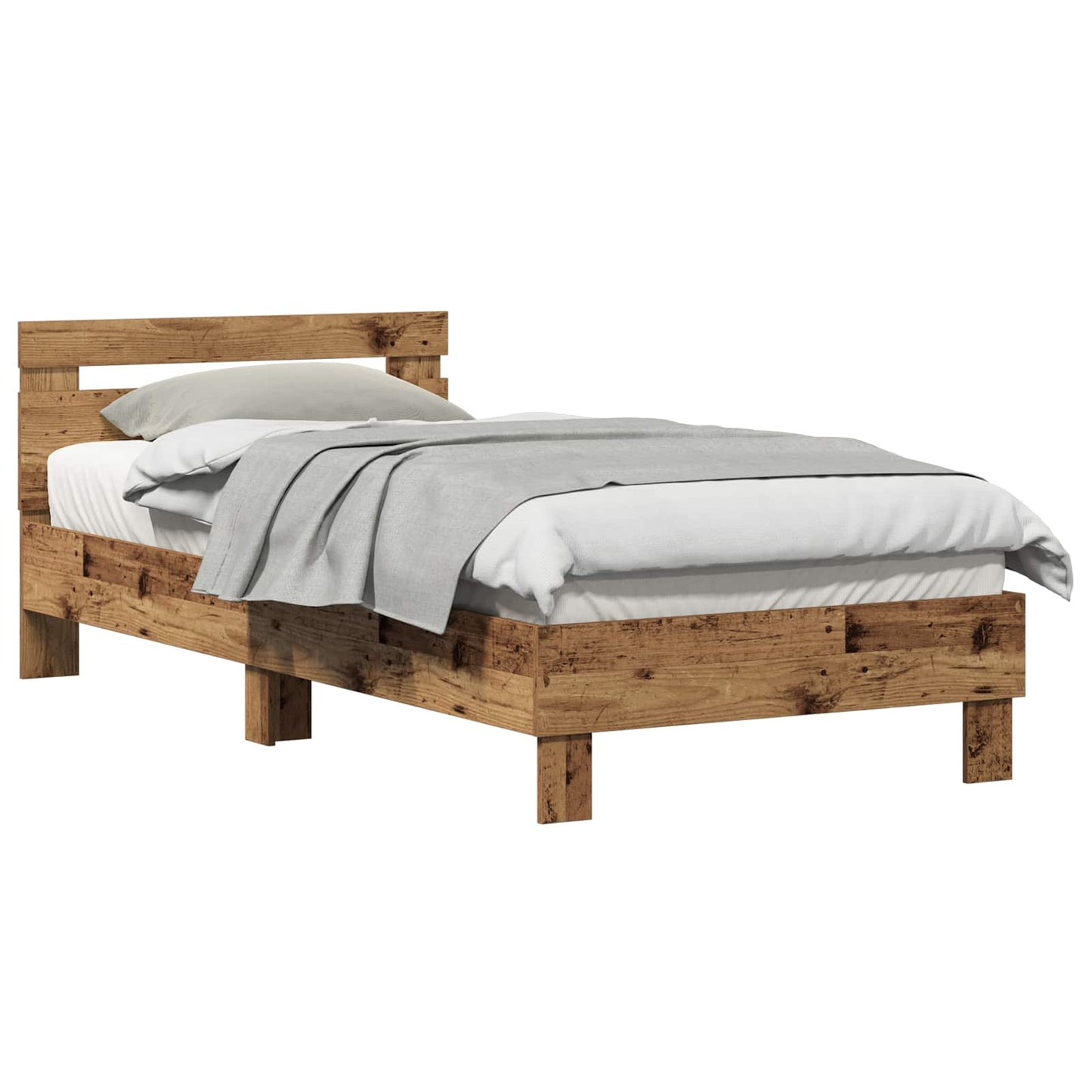 Bed Frame Old Wood 203 x 95 x 70 cm Engineered Wood