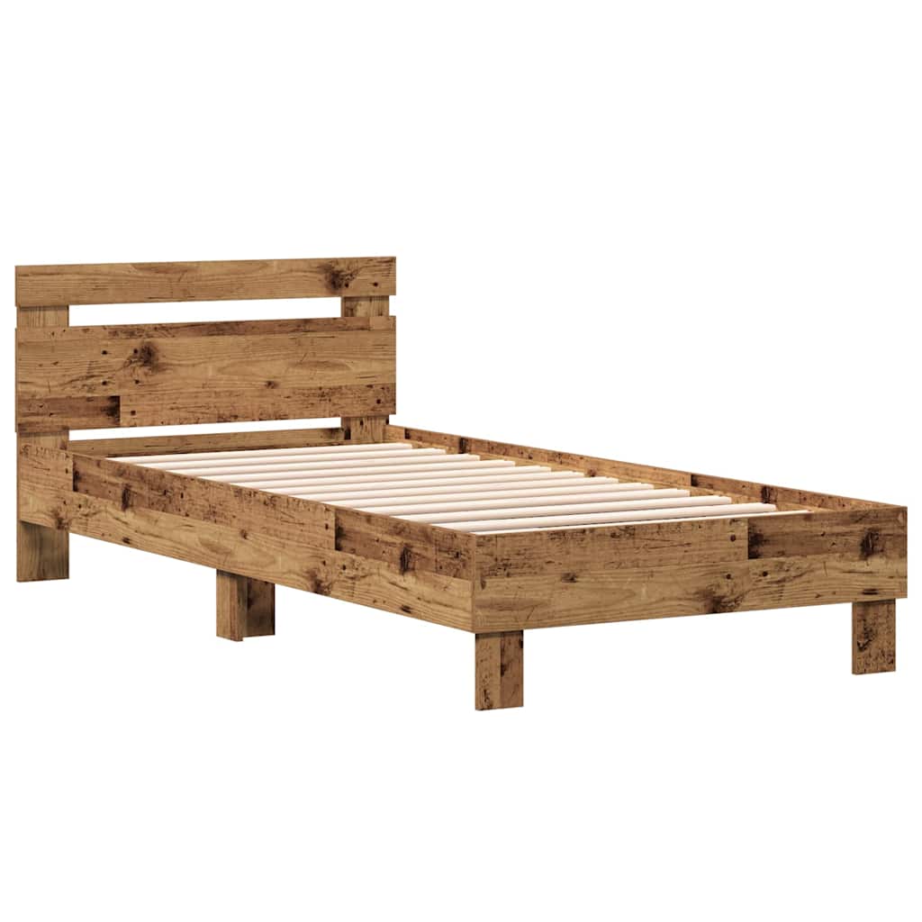 Bed Frame Old Wood 203 x 95 x 70 cm Engineered Wood