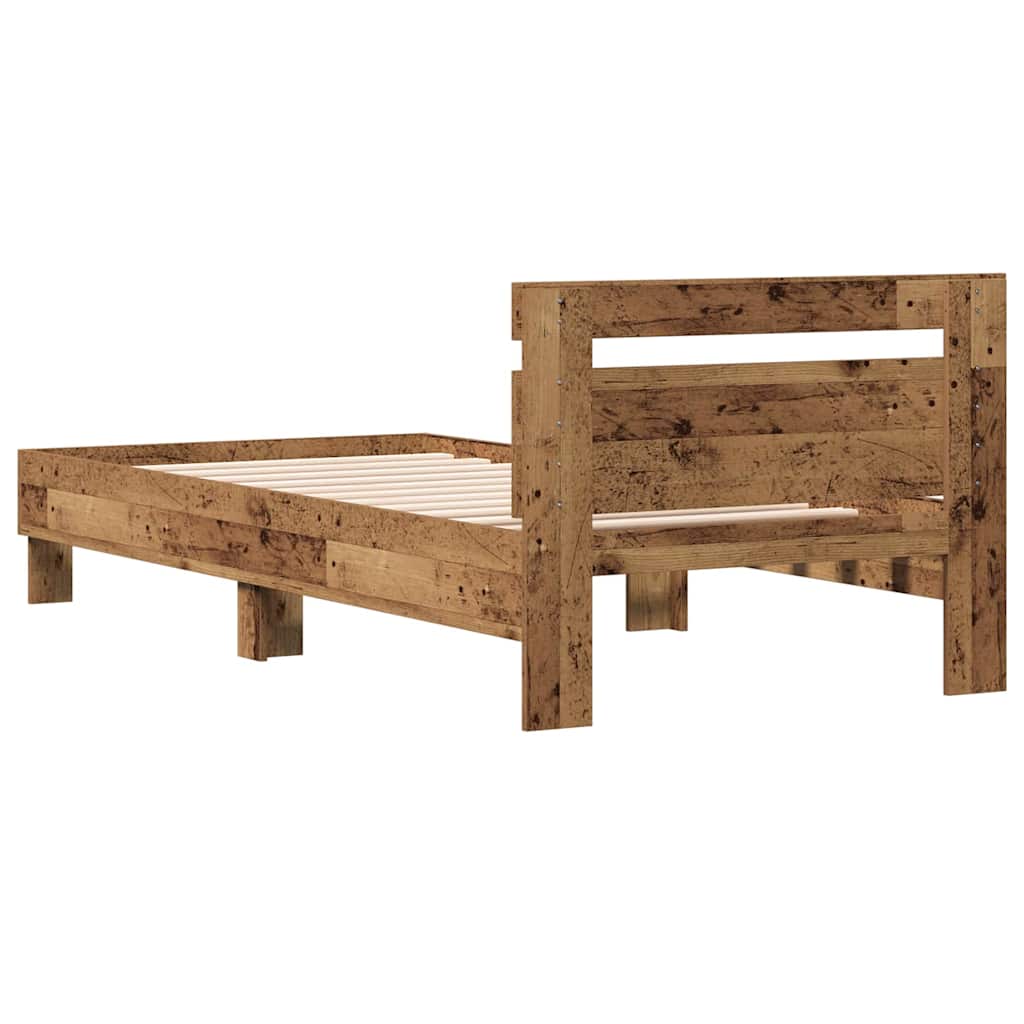 Bed Frame Old Wood 203 x 95 x 70 cm Engineered Wood