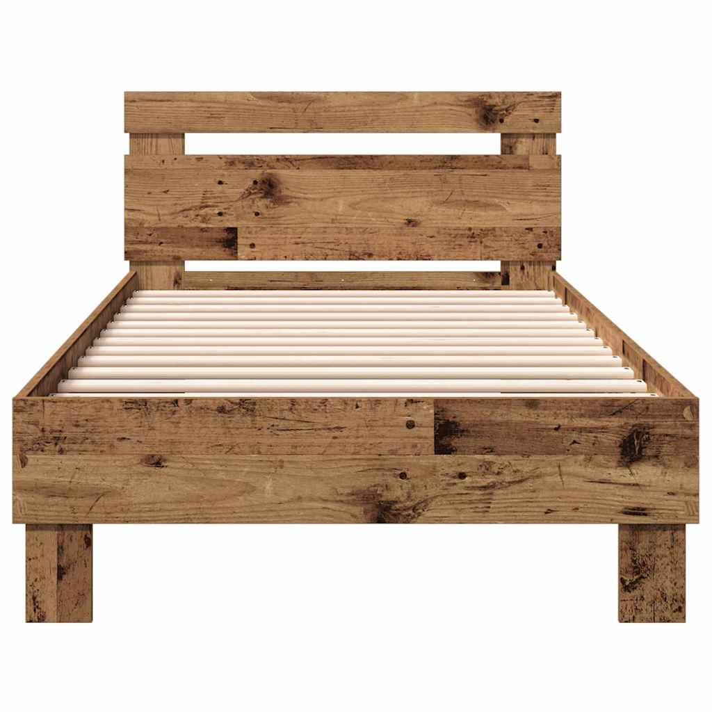 Bed Frame Old Wood 203 x 95 x 70 cm Engineered Wood