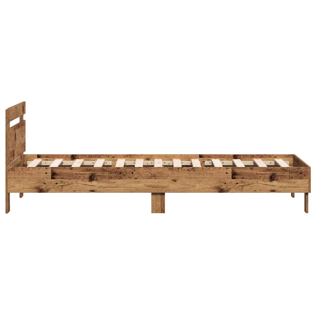 Bed Frame Old Wood 203 x 95 x 70 cm Engineered Wood
