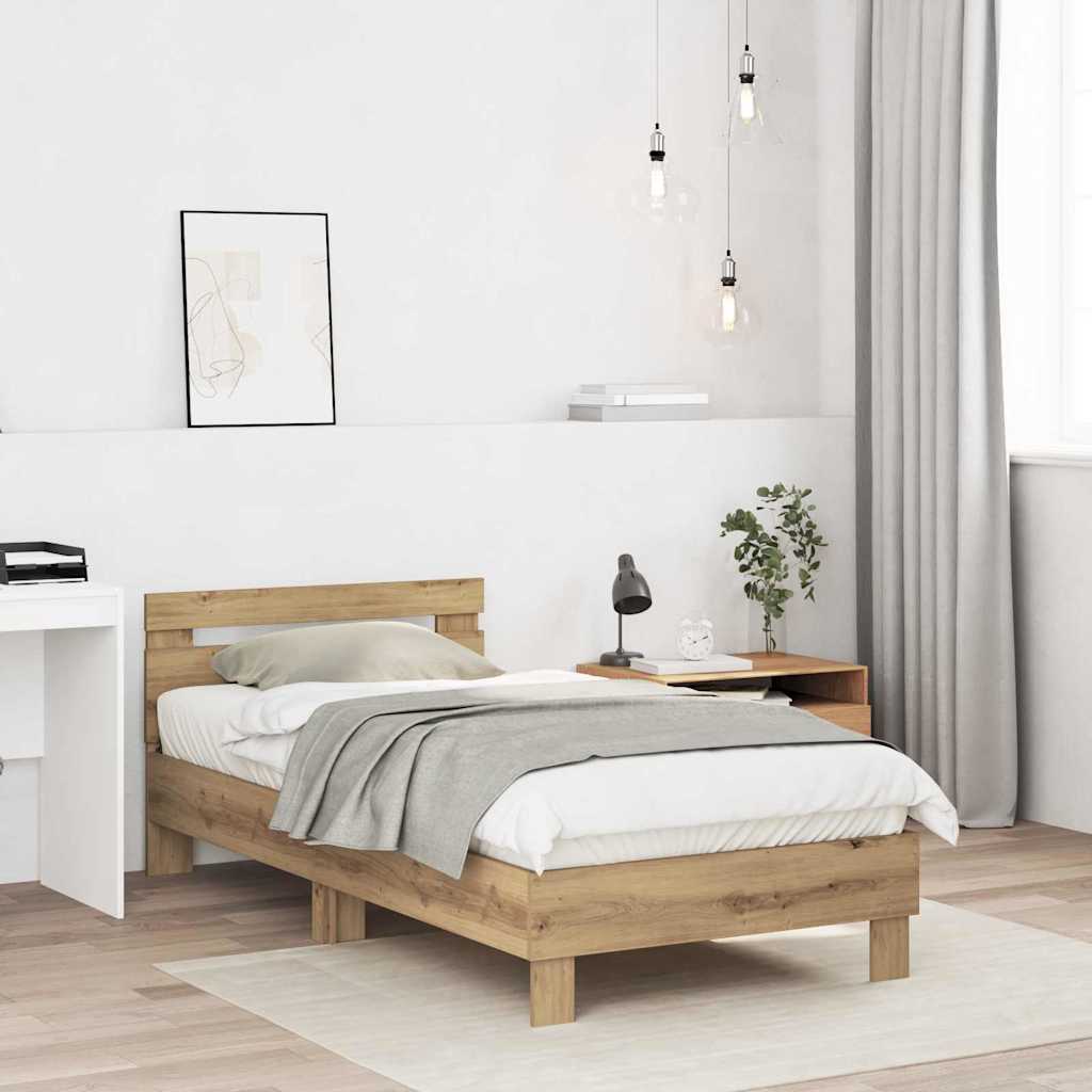 Bed Frame Artisan Oak 193 x 95 x 88 cm Engineered Wood