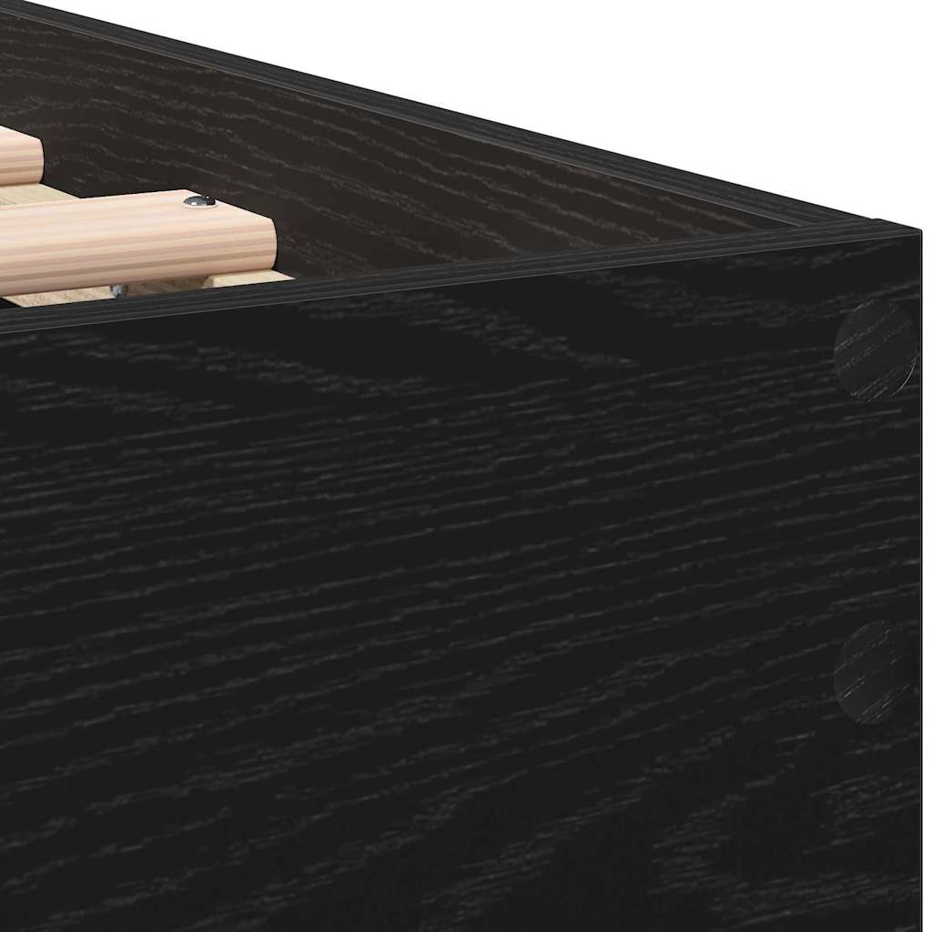 Bed Frame Black Oak 193 x 95 x 88 cm Engineered Wood