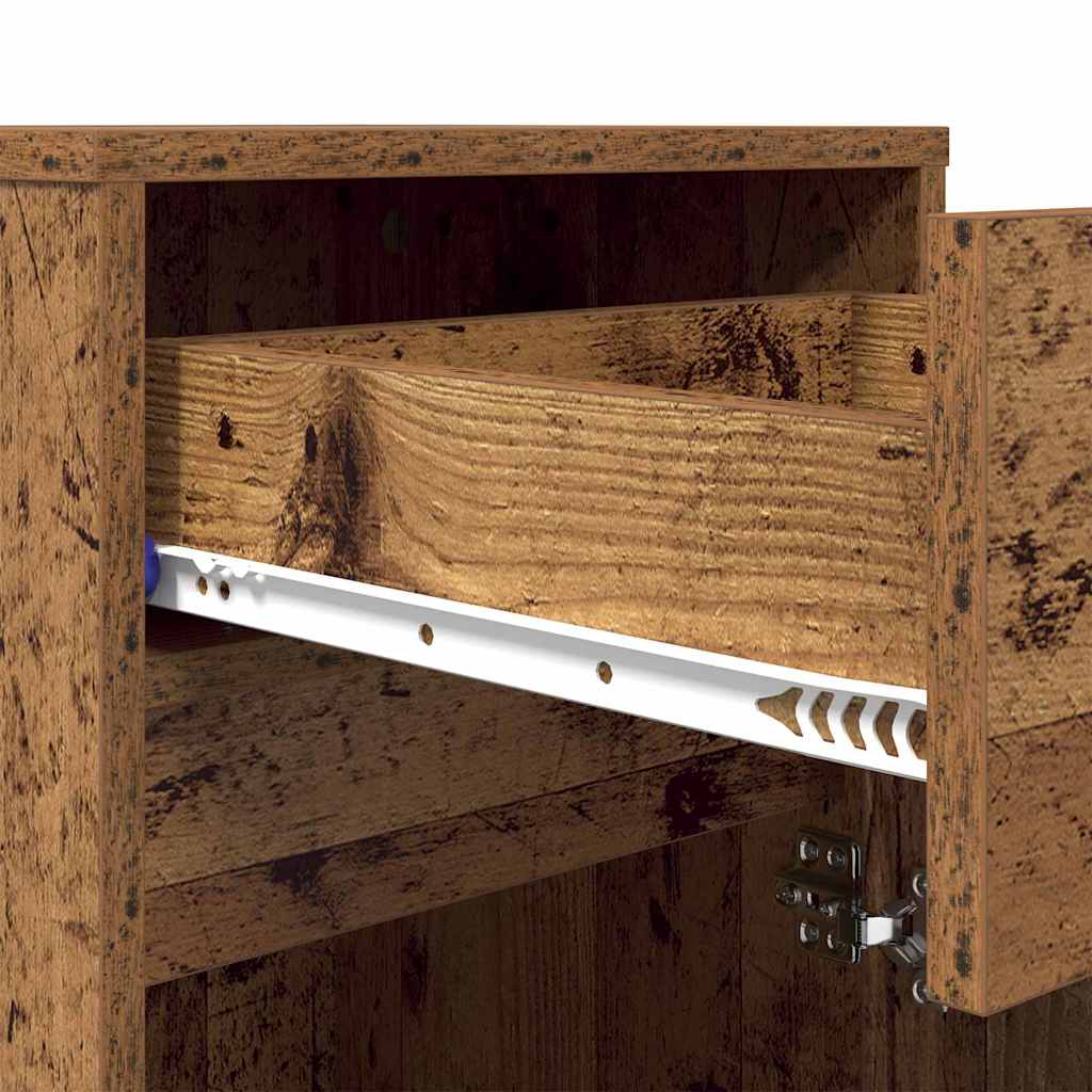 LED Bedside Cabinet Old wood 38 x 34 x 61 cm Engineered wood
