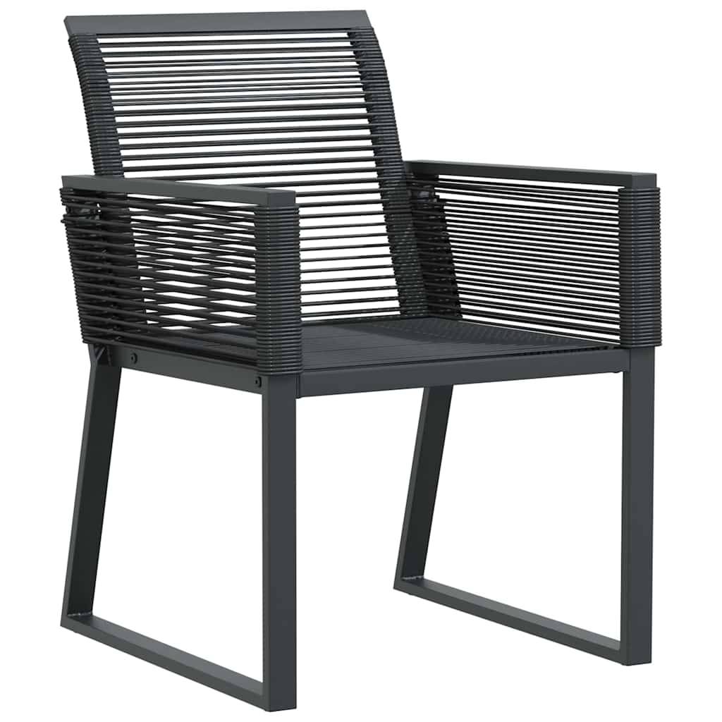 Garden Dining Set 7 pcs Black Poly Rattan
