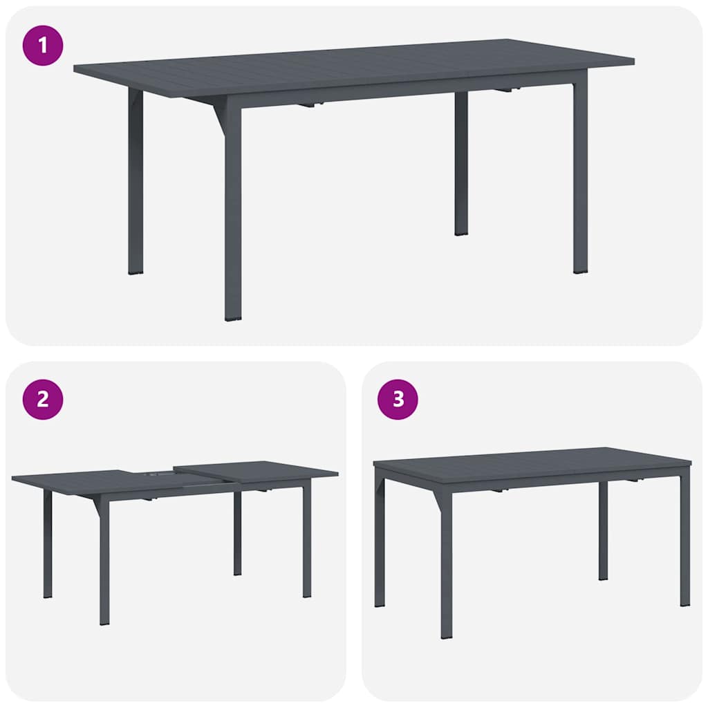 Garden Dining Set 7 pcs Black Poly Rattan