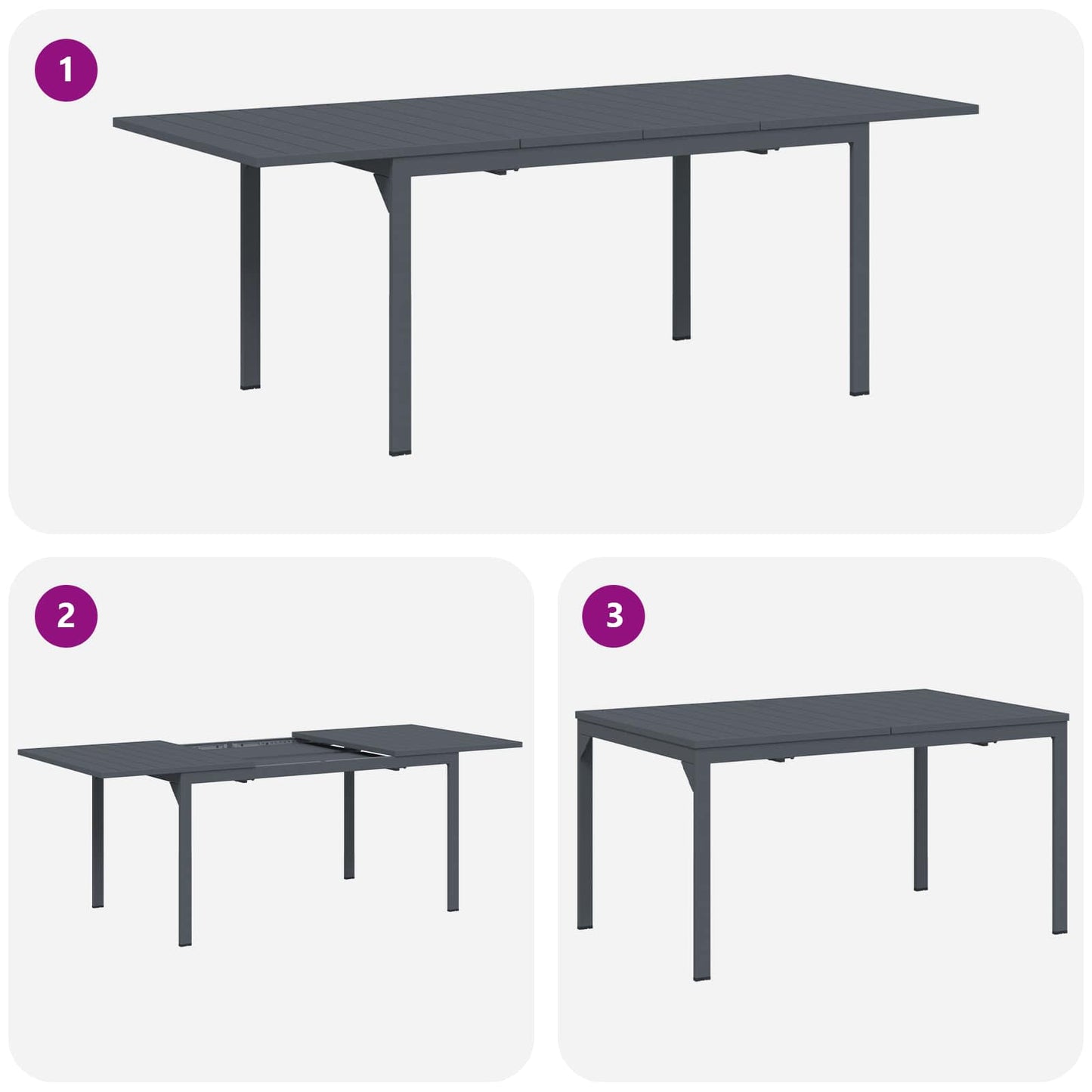 Garden Dining Set 9 pcs Anthracite Steel