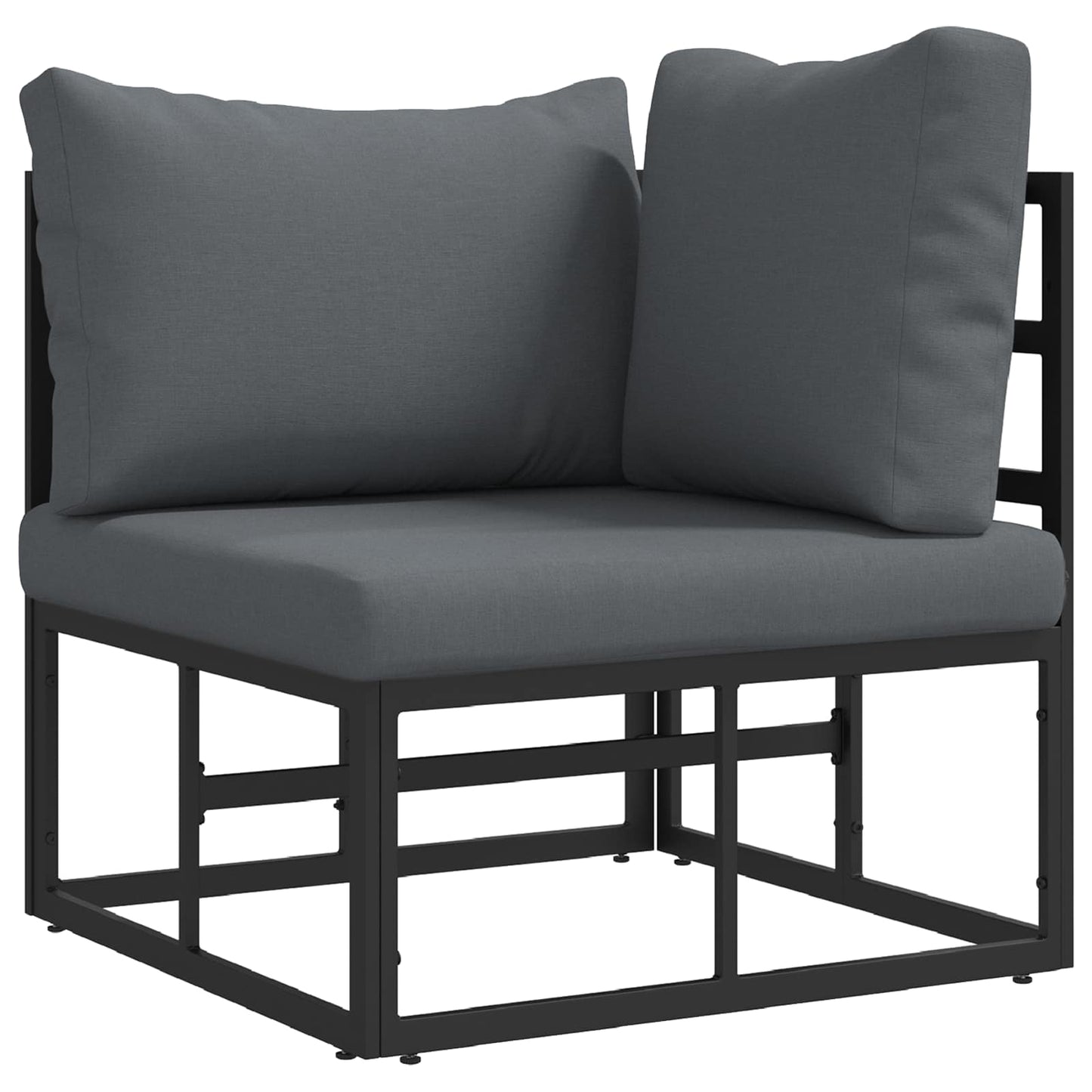 Garden Sofa Set with Cushion 11 pcs Black Aluminium