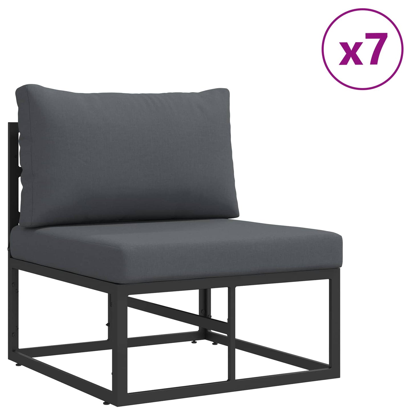 Garden Sofa Set with Cushion 12 pcs Black Aluminium