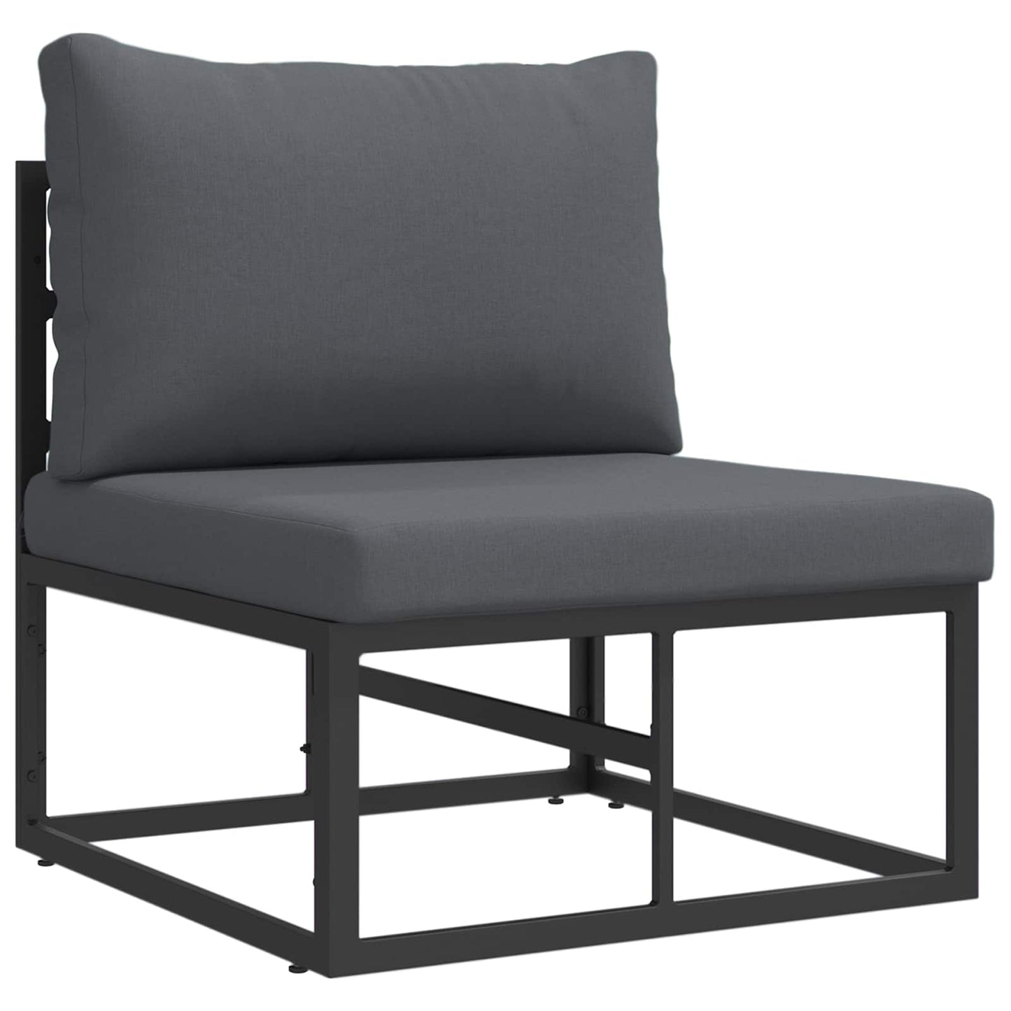 Garden Sofa Set with Cushion 14 pcs Black Aluminium
