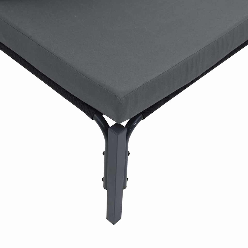 Garden Sofa Set with Cushion 7 pcs Black Steel