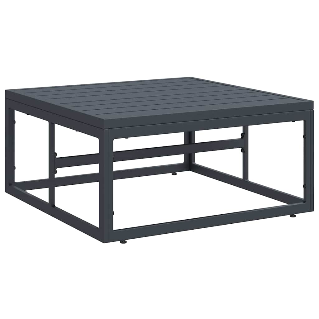 Garden Sofa Set with Cushion 7 pcs Black Steel