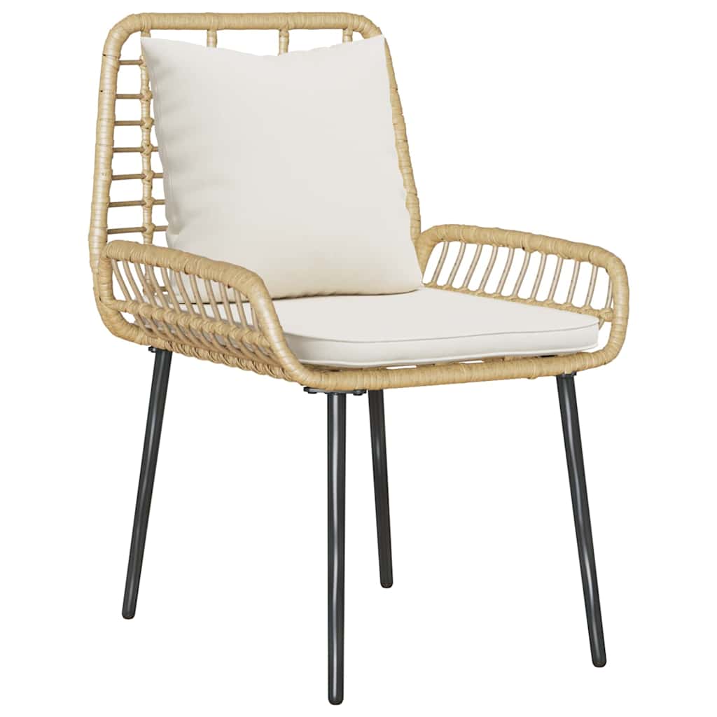 Garden Furniture Set 4 pcs Black and Cream Poly Rattan