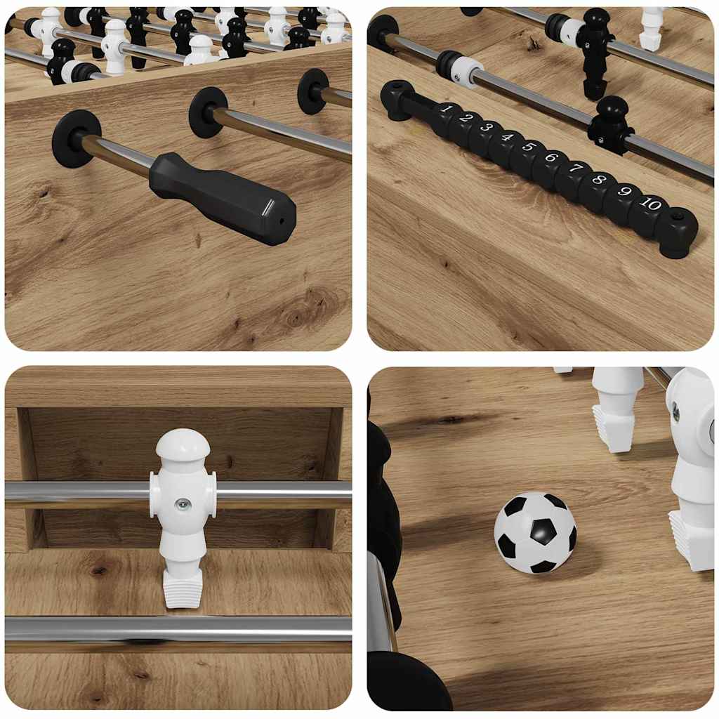 Foosball Table Artisan Oak 146.5 x 74 x 85 cm Engineered Wood