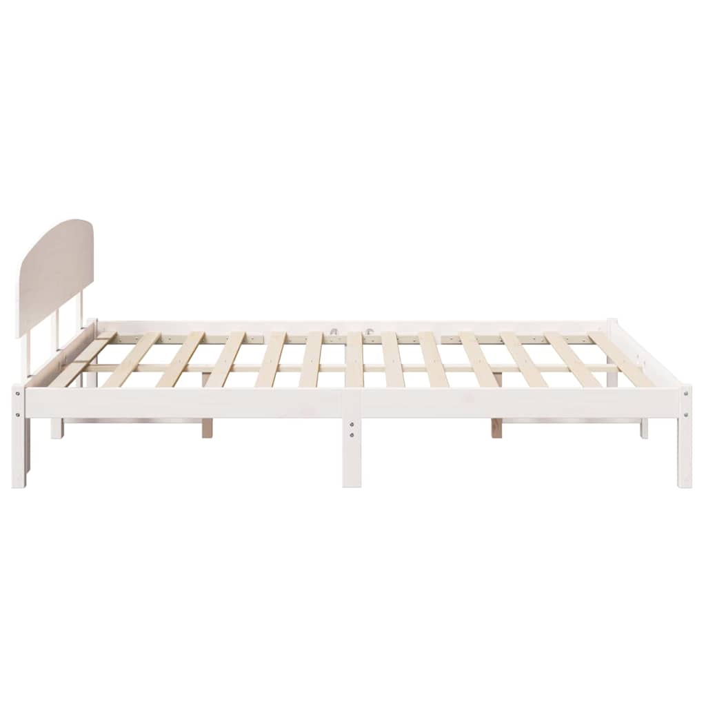 Bed Frame with Headboard White 140 x 200 cm Solid Pine Wood