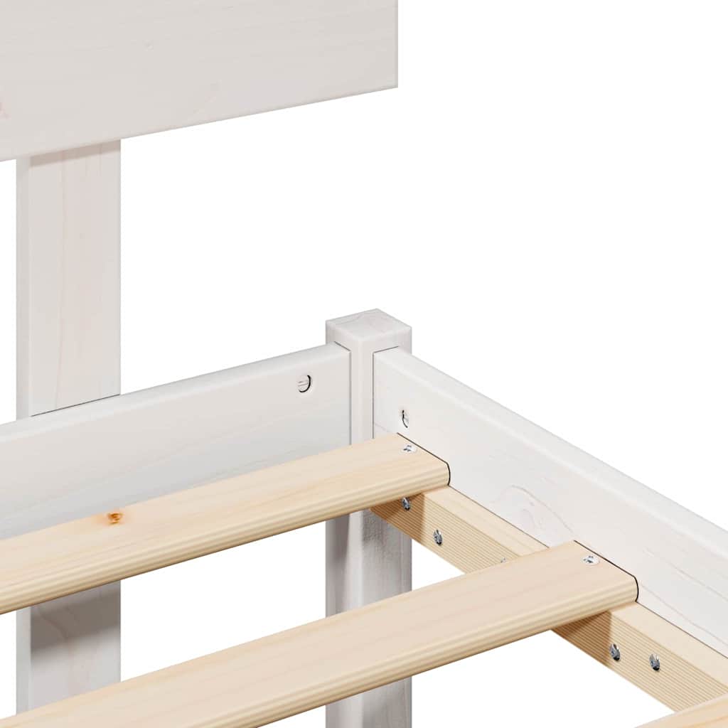 Bed Frame with Headboard White 80 x 200 cm Solid Pine Wood