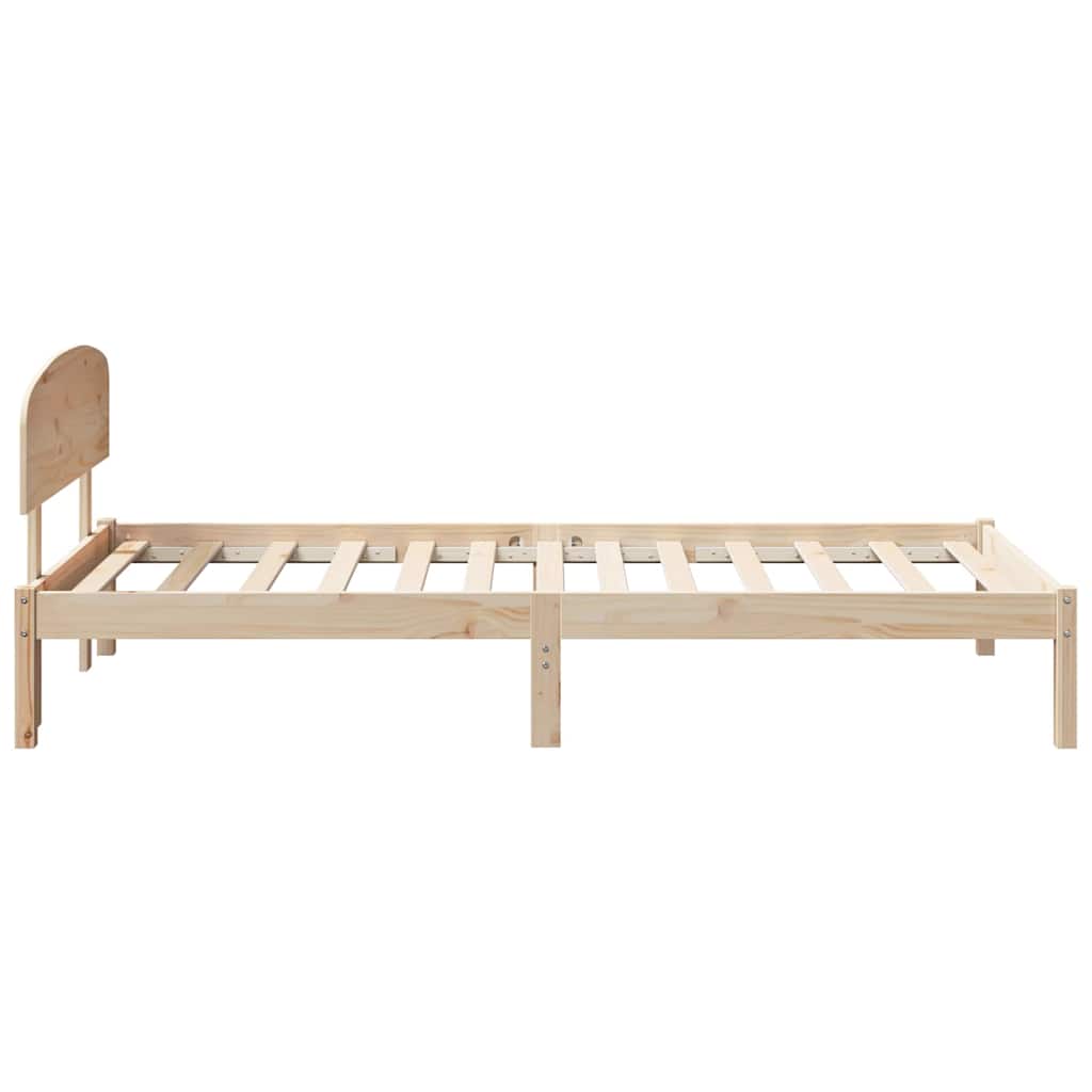 Bed Frame with Headboard Natural 90 x 190 cm Solid Pine Wood