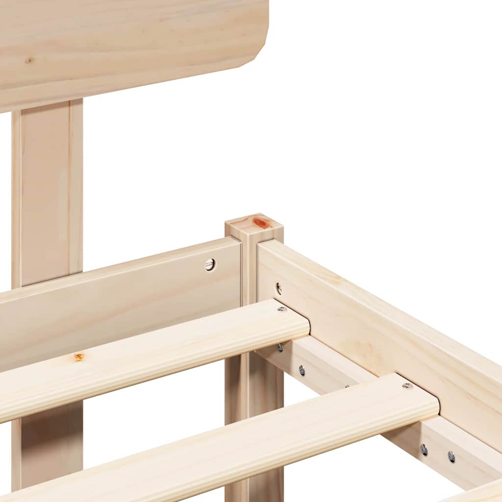 Bed Frame with Headboard Natural 180 x 200 cm Solid Pine Wood