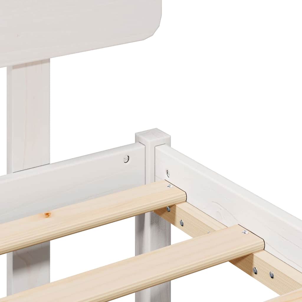 Bed Frame with Headboard White 180 x 200 cm Solid Pine Wood