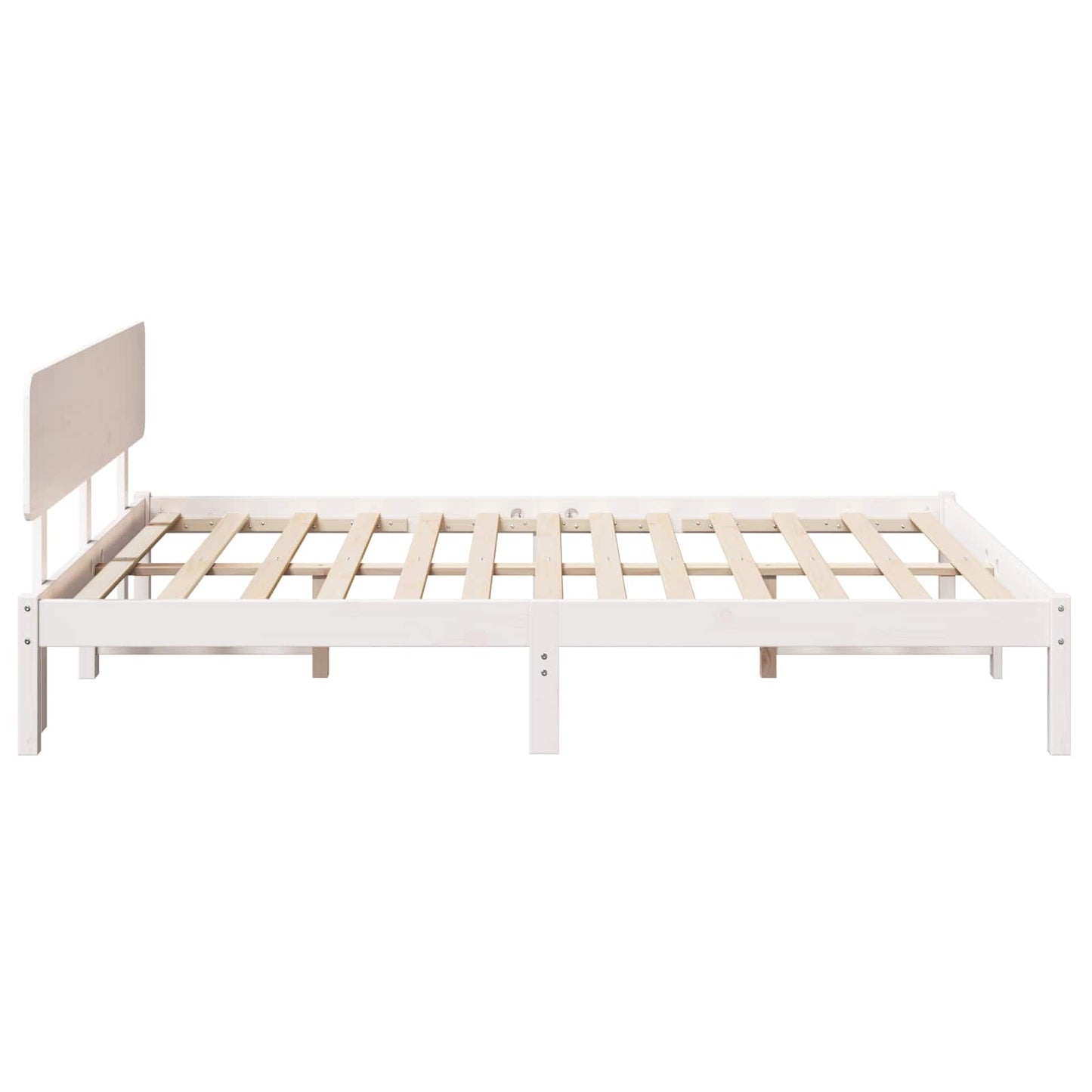 Bed Frame with Headboard White 140 x 200 cm Solid Pine Wood