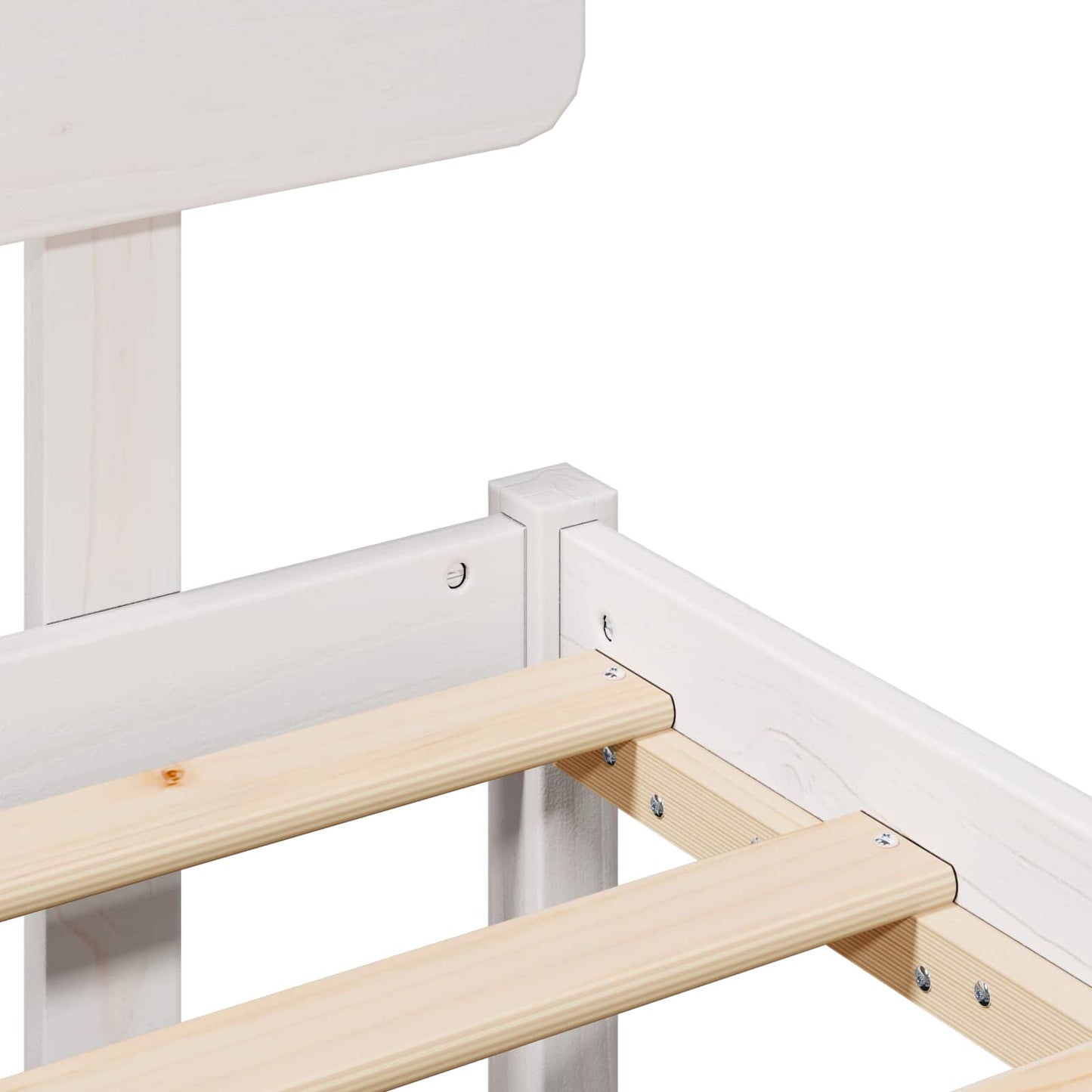 Bed Frame with Headboard White 90 x 200 cm Solid Pine Wood