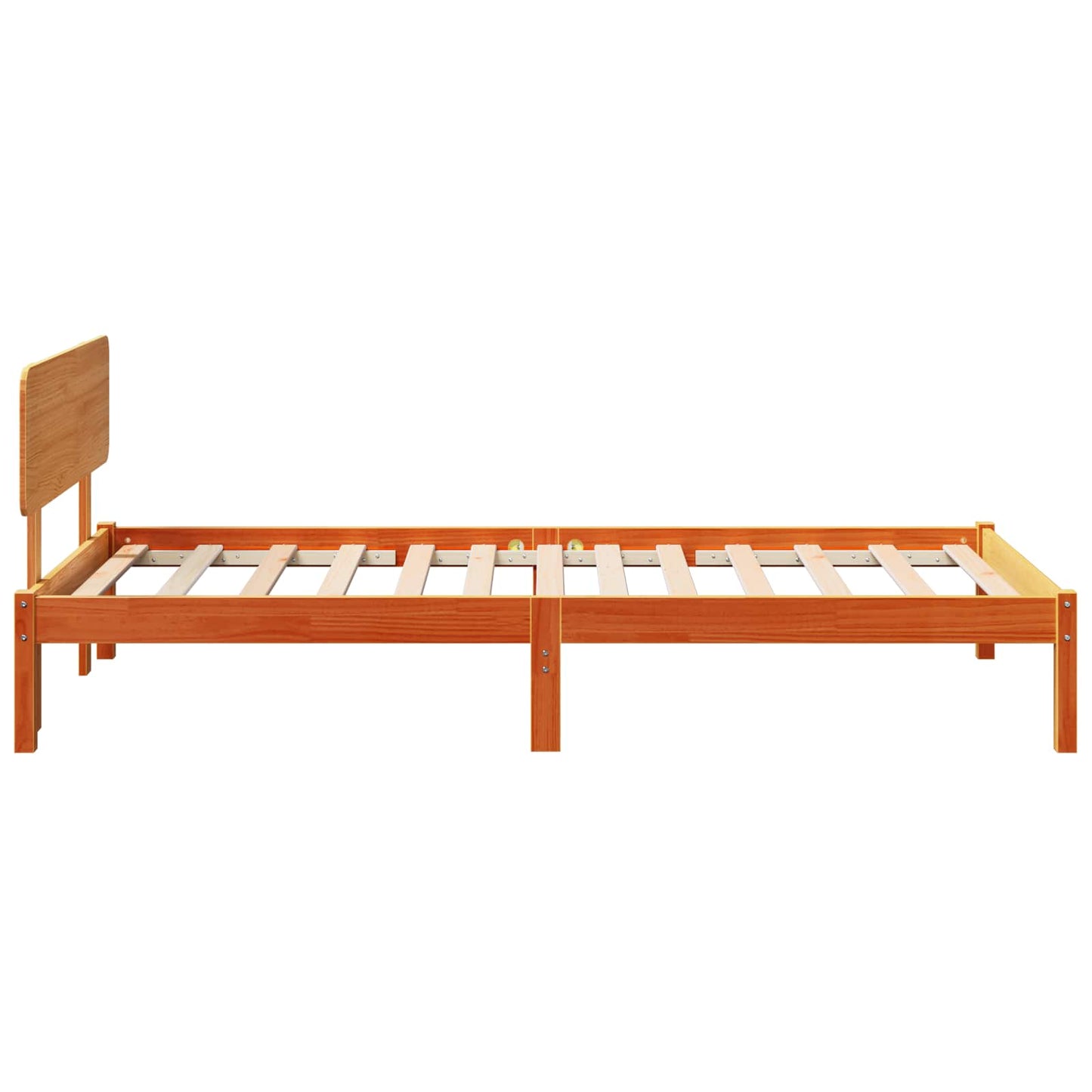 Bed Frame with Headboard Wax Brown 90 x 200 cm Solid Pine Wood