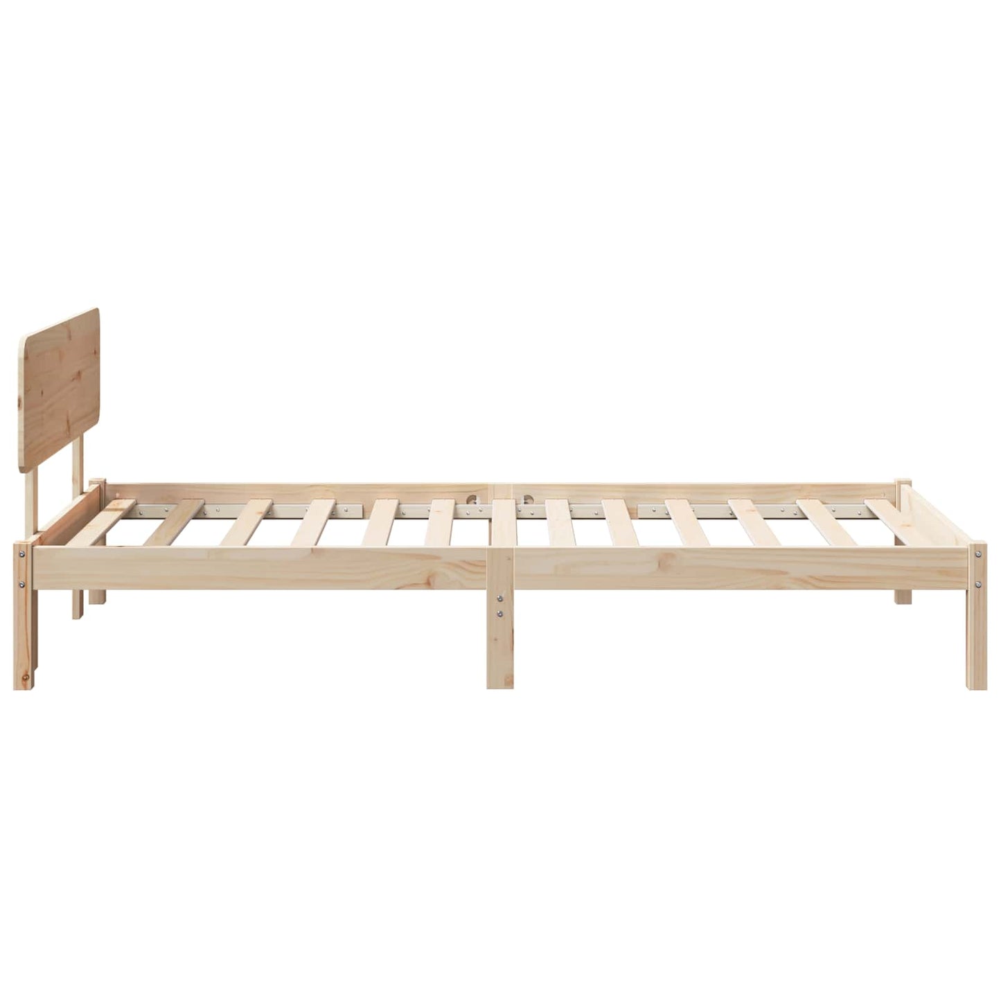 Bed Frame with Headboard Natural 80 x 200 cm Solid Pine Wood