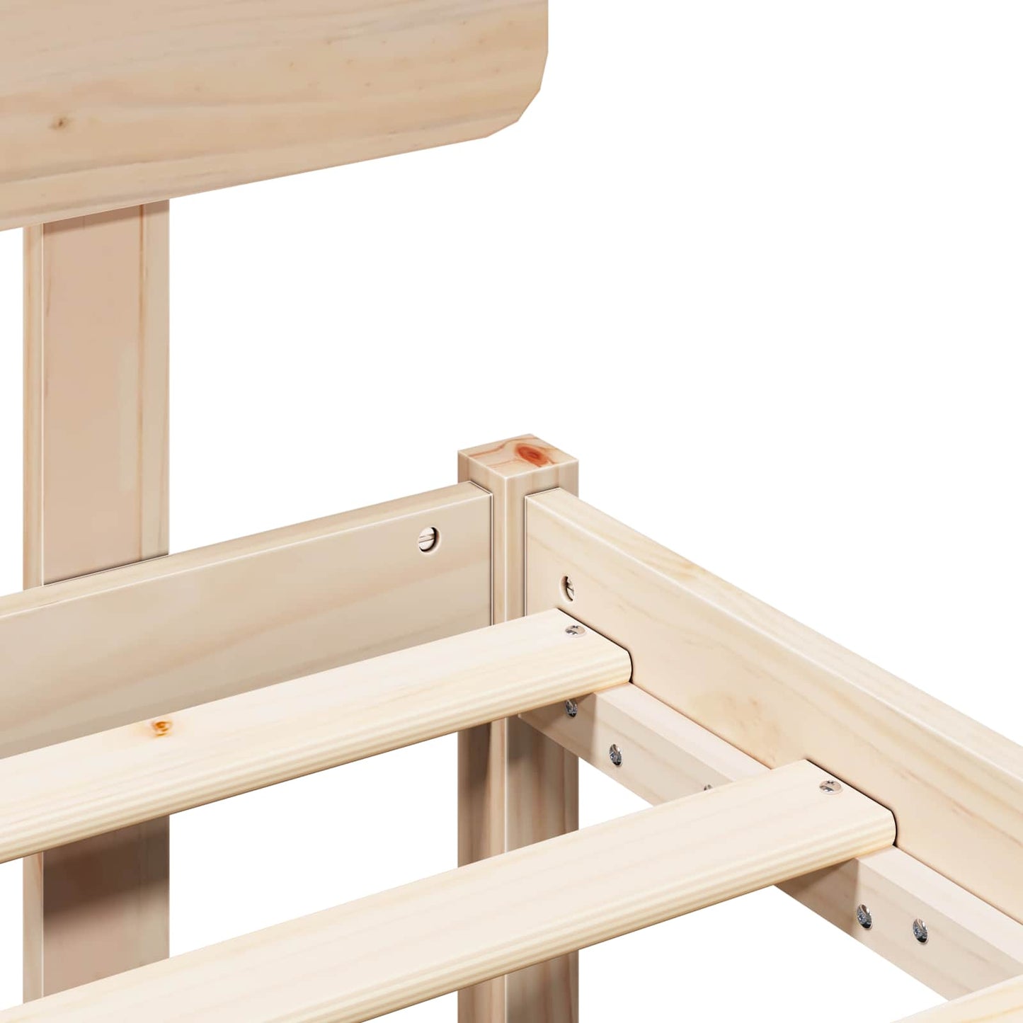 Bed Frame with Headboard Natural 90 x 190 cm Solid Pine Wood