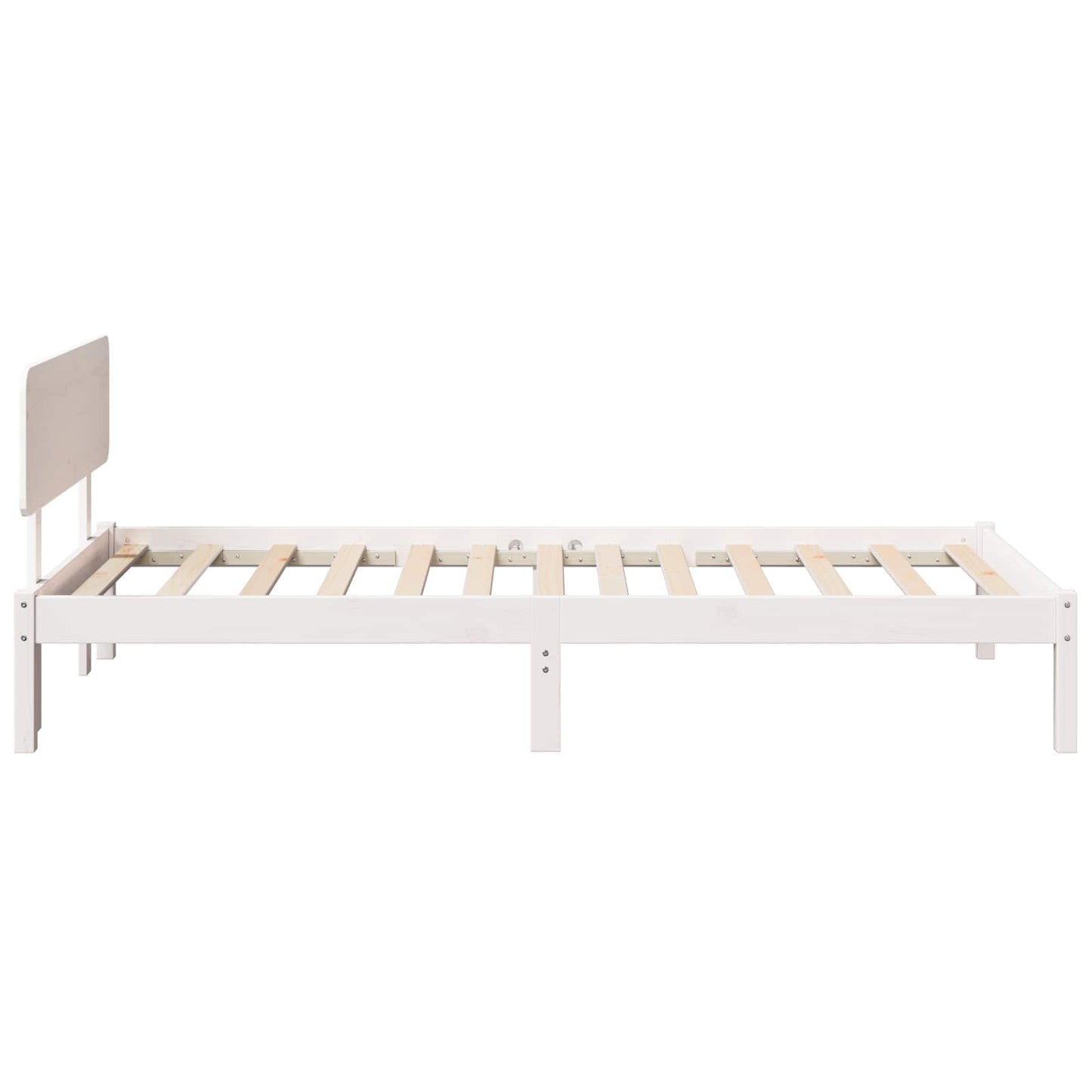 Bed Frame with Headboard White 75 x 190 cm Solid Pine Wood