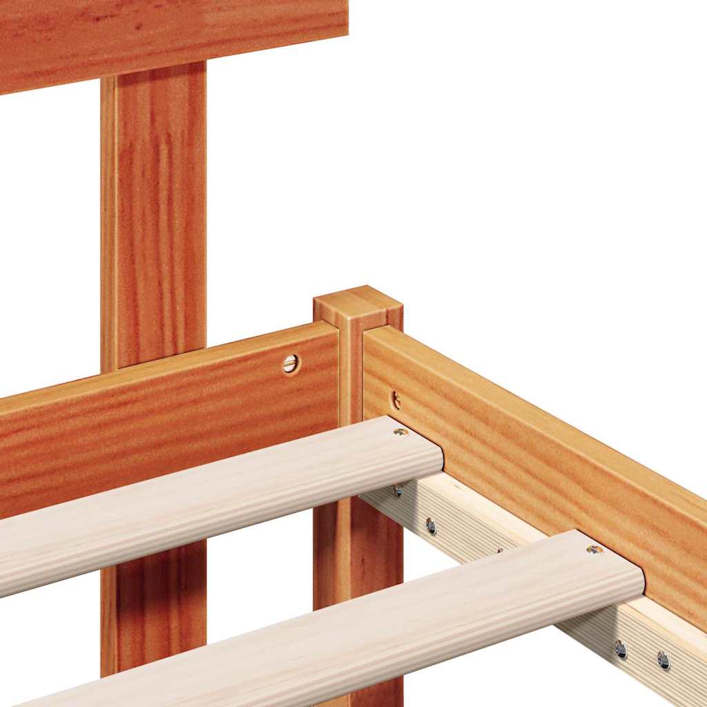 Bed Frame with Headboard Brown 90 x 200 cm Solid Pine wood