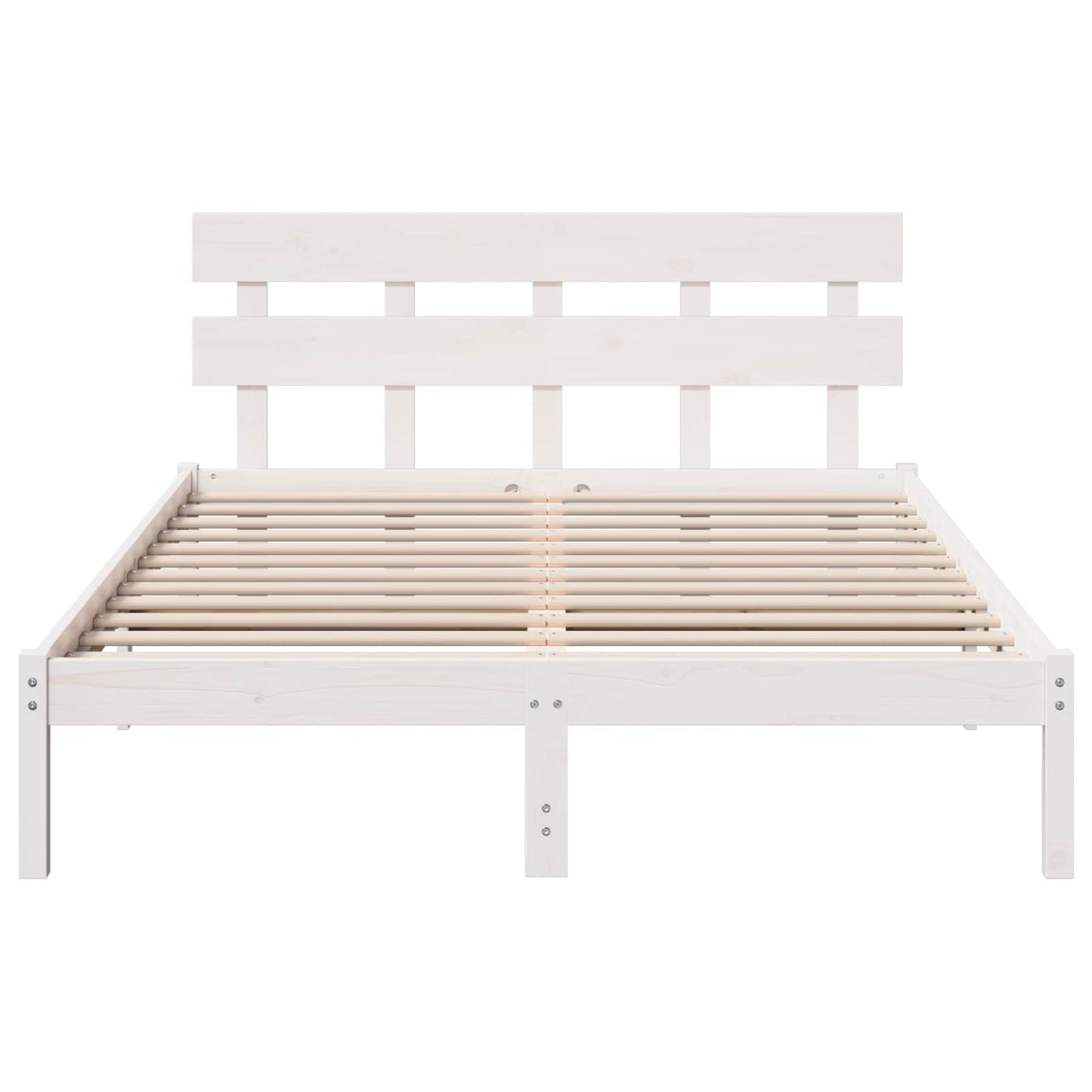Bed Frame with Headboard White 160 x 200 cm Solid Pine wood