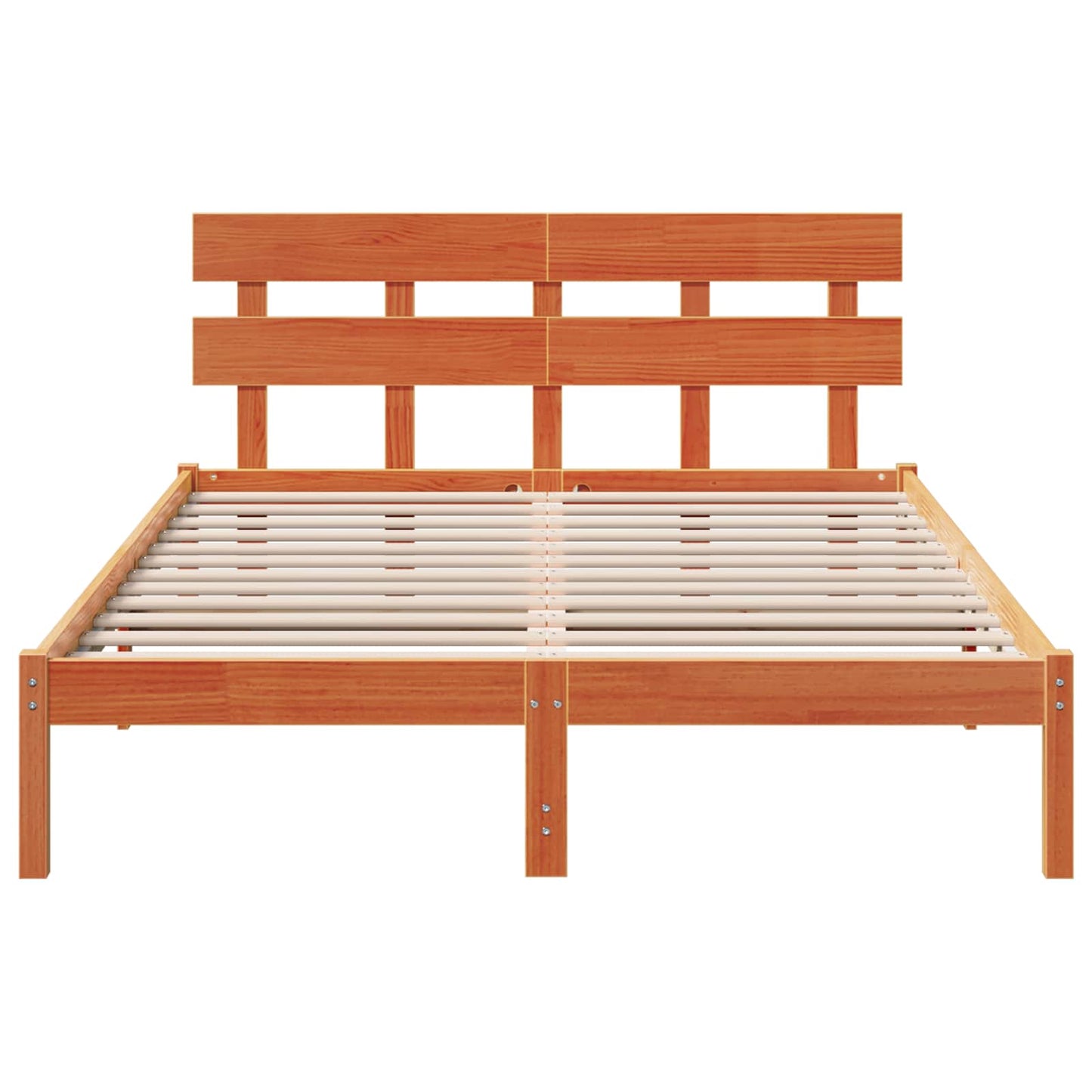 Bed Frame with Headboard Brown 160 x 200 cm Solid Pine wood