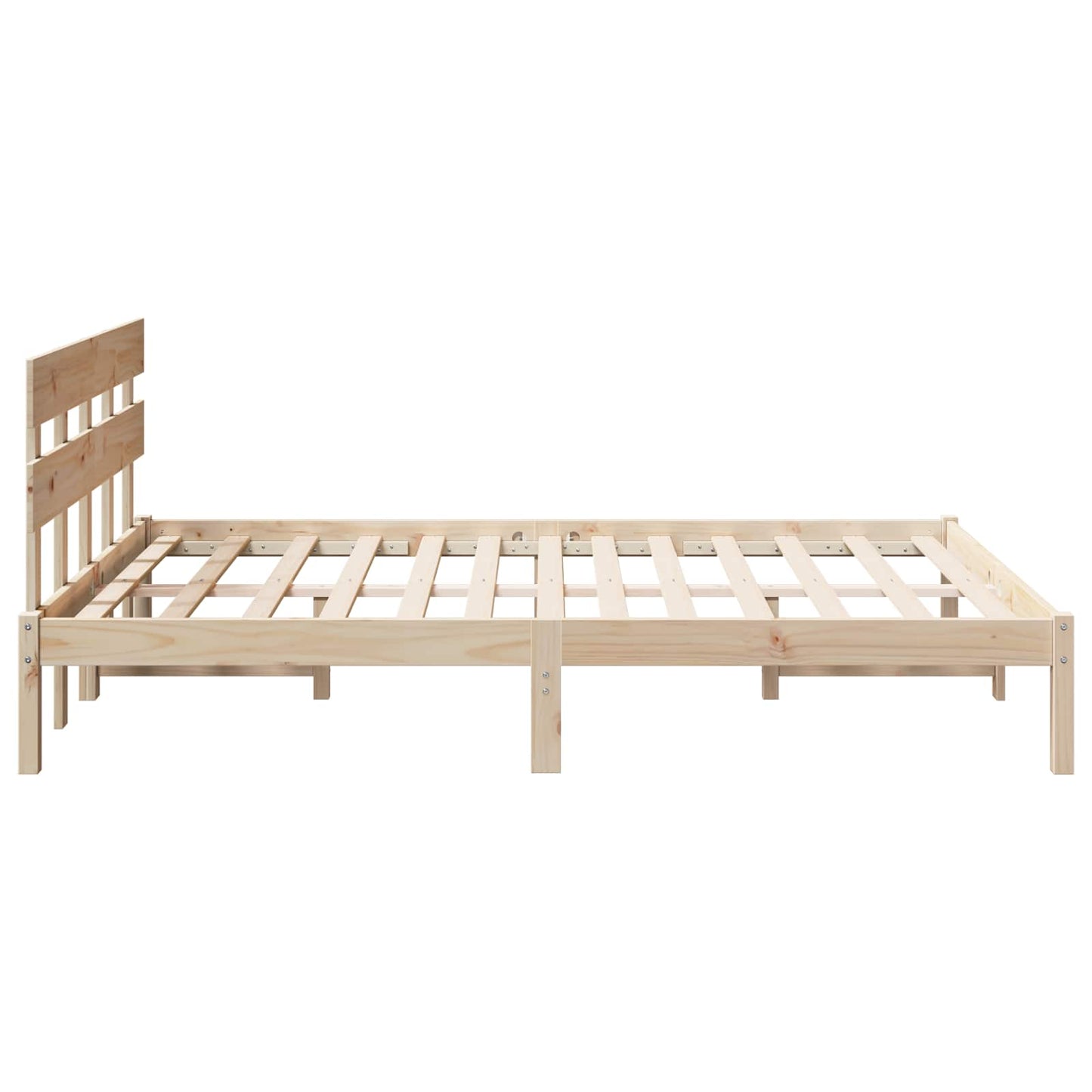 Bed Frame with Headboard Brown 140 x 200 cm Solid Pine wood