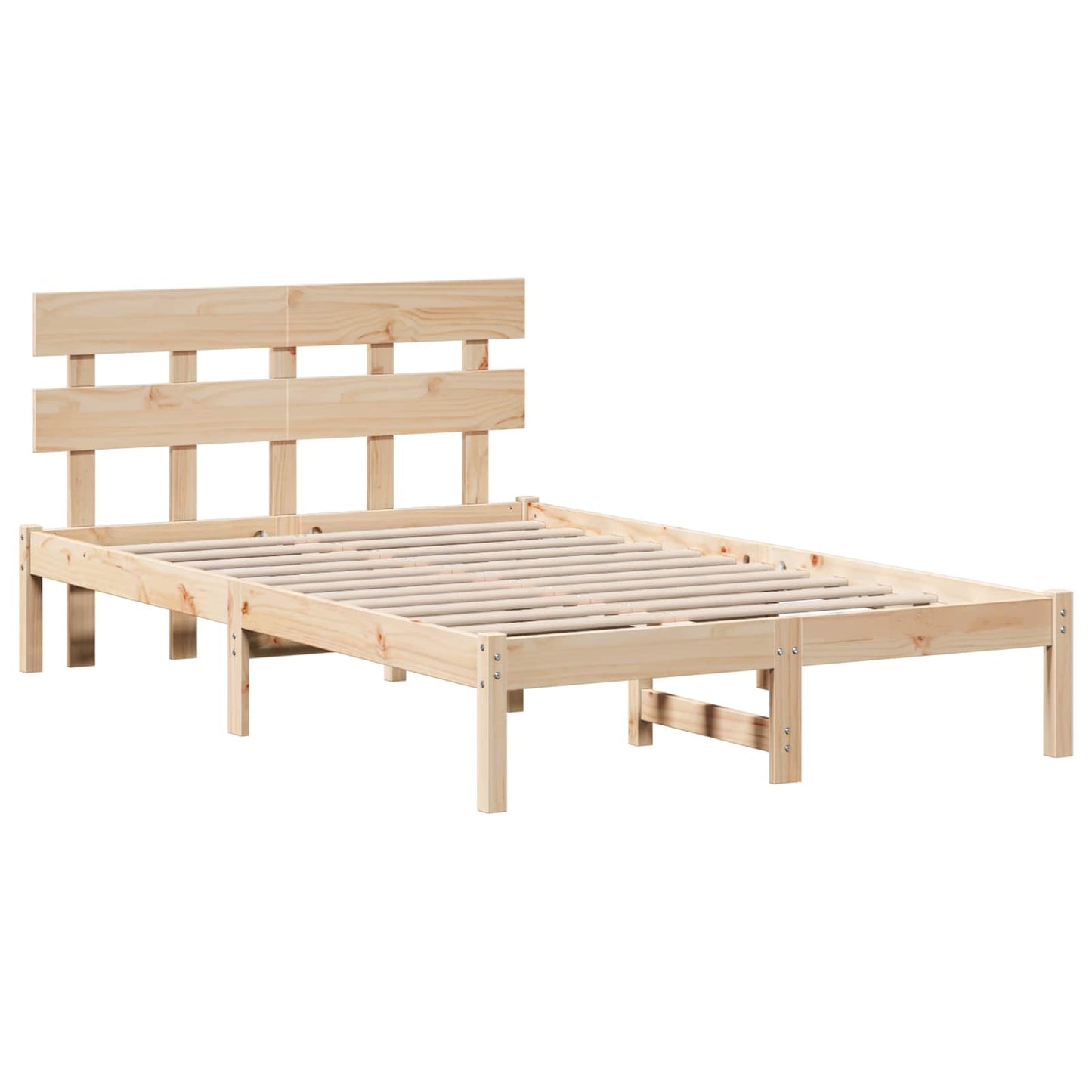Bed Frame with Headboard Brown 120 x 200 cm Solid Pine wood