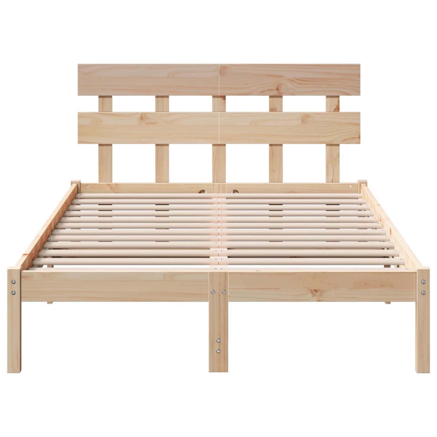 Bed Frame with Headboard Brown 120 x 200 cm Solid Pine wood