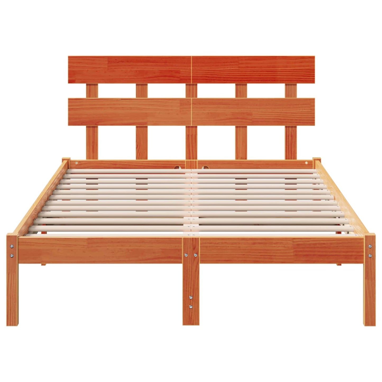 Bed Frame with Headboard Brown 120 x 200 cm Solid Pine wood