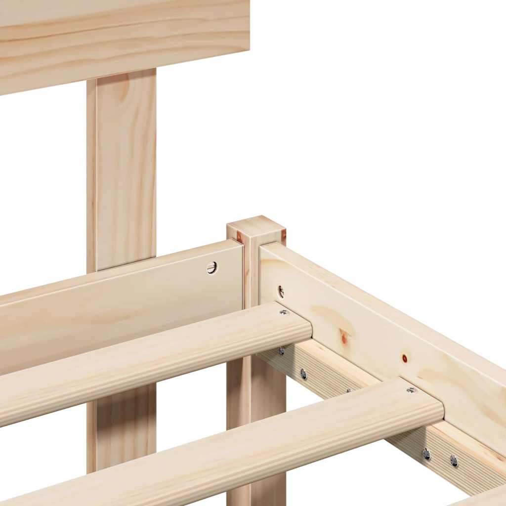 Bed Frame with Headboard Brown 140 x 190 cm Solid Pine wood