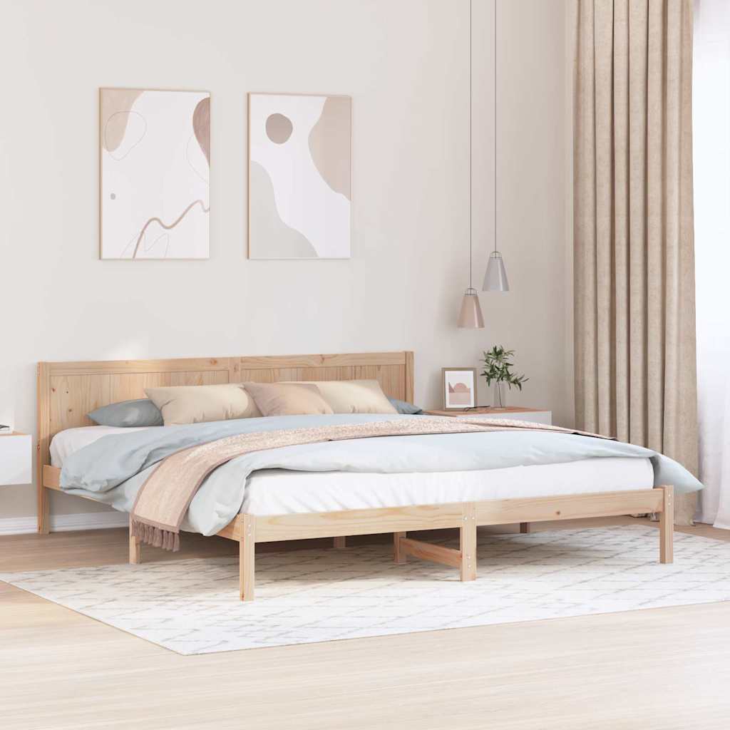 Bed Frame Brown 200 x 200 cm Solid Pine wood