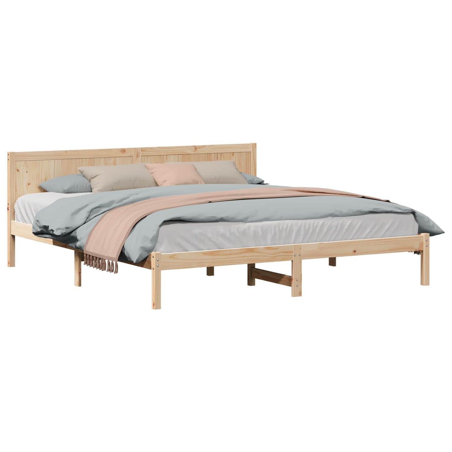 Bed Frame Brown 200 x 200 cm Solid Pine wood