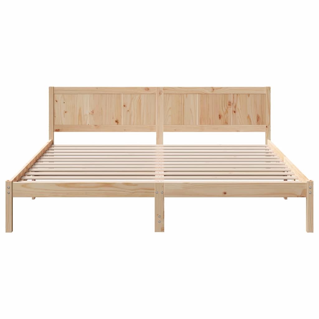 Bed Frame Brown 200 x 200 cm Solid Pine wood