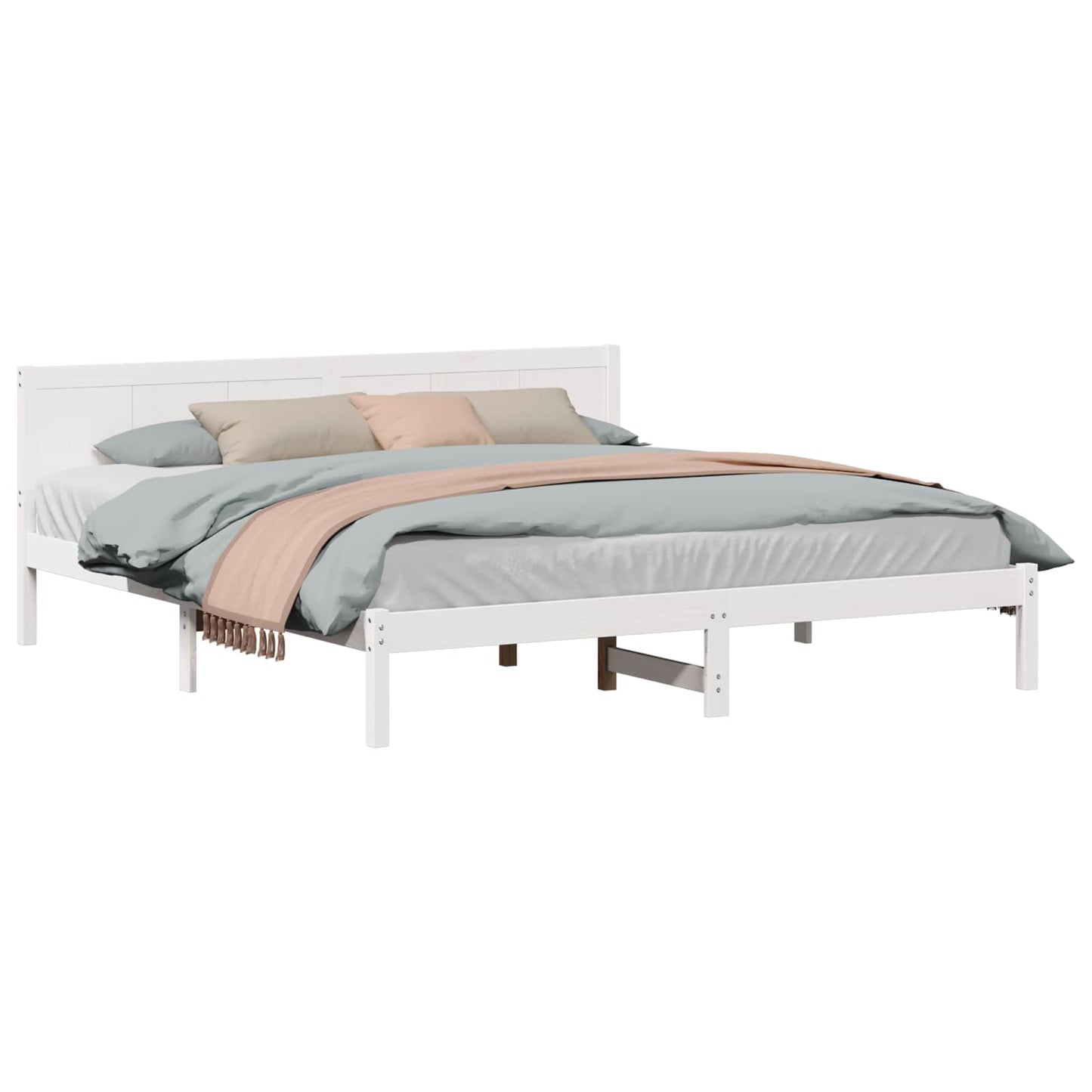 Bed Frame White 180 x 200 cm Solid Pine wood