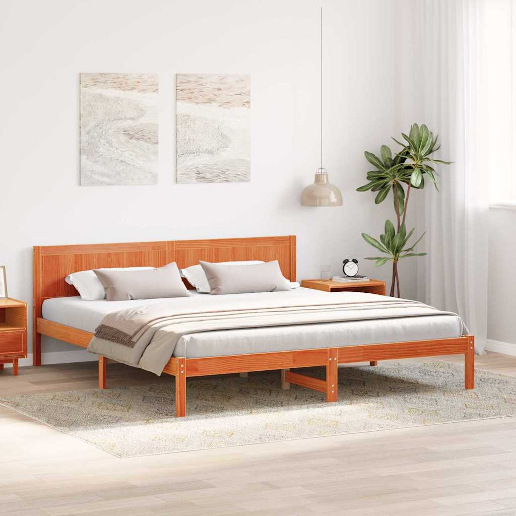Bed Frame Brown 180 x 200 cm Solid Pine wood