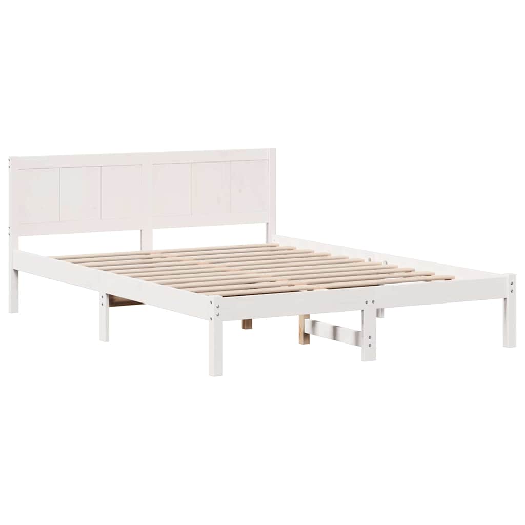 Bed Frame White 160 x 200 cm Solid Pine wood