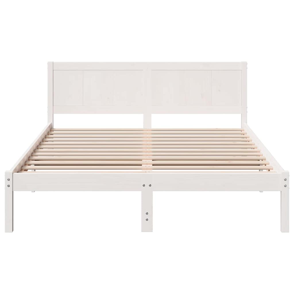 Bed Frame White 160 x 200 cm Solid Pine wood