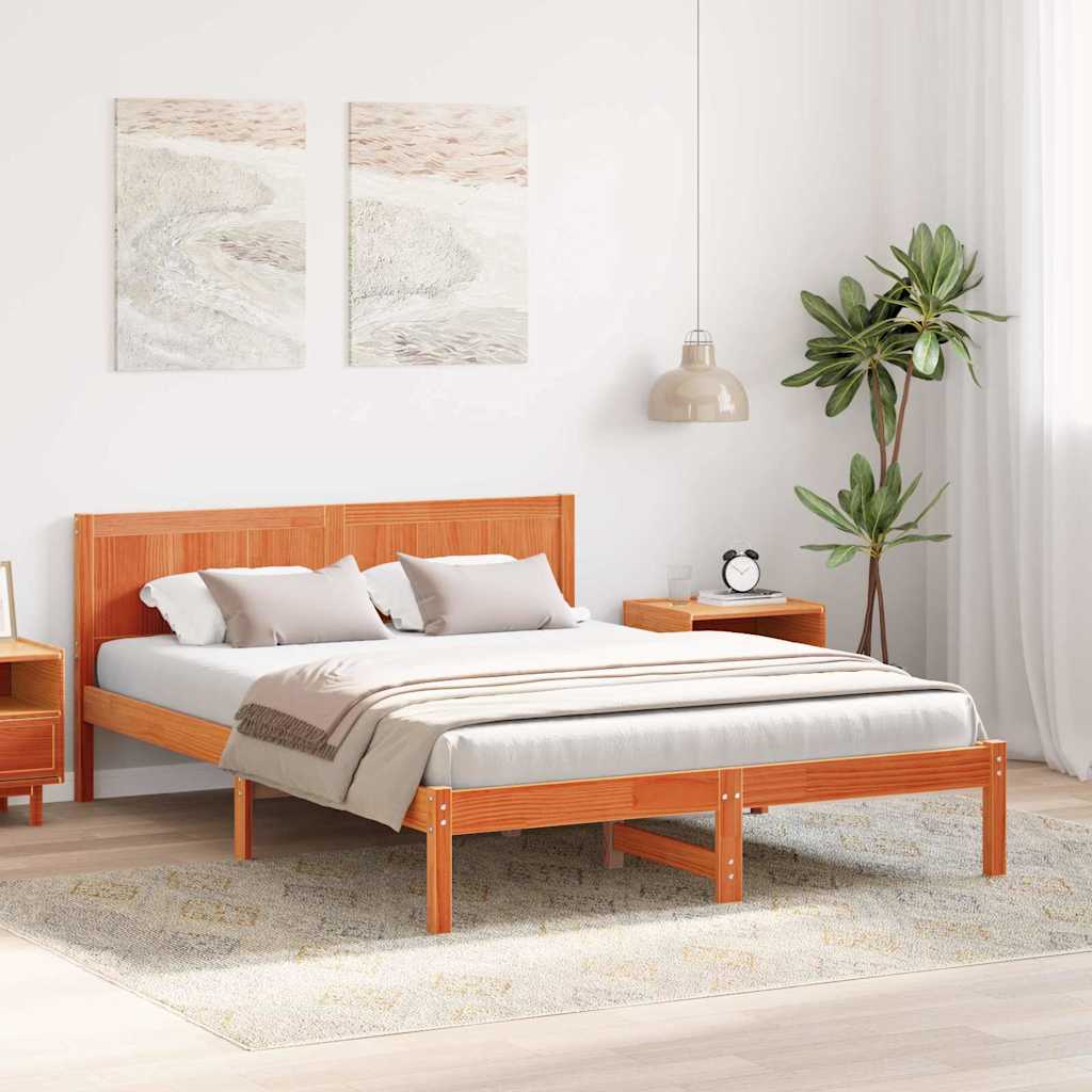 Bed Frame Brown 150 x 200 cm Solid Pine wood