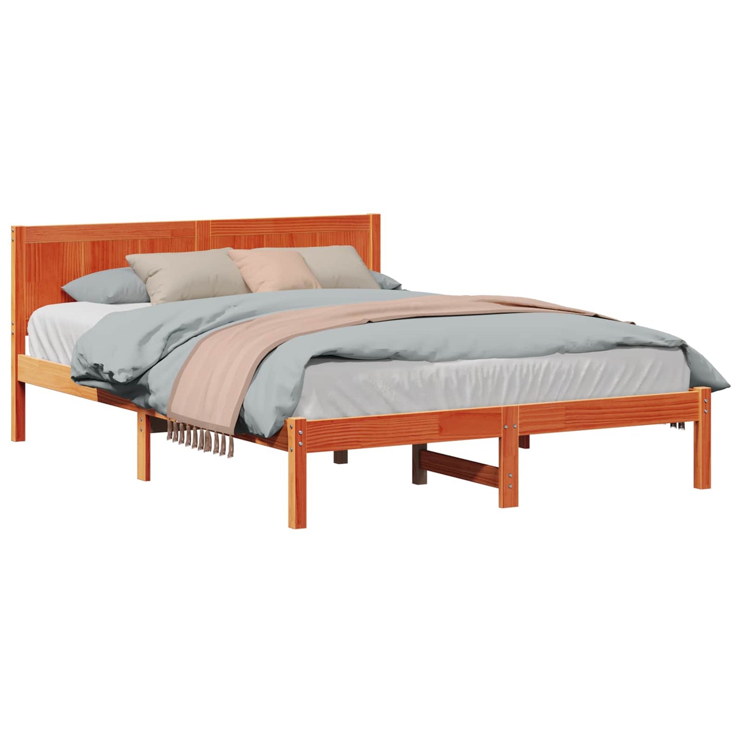 Bed Frame Brown 150 x 200 cm Solid Pine wood